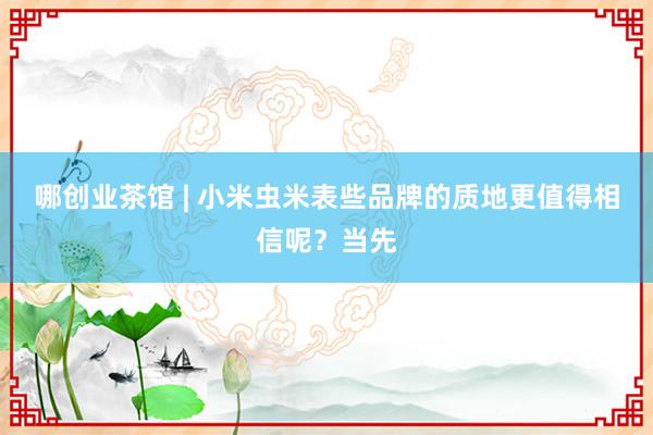 哪创业茶馆 | 小米虫米表些品牌的质地更值得相信呢？当先